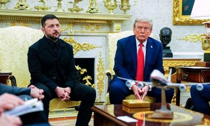 В Овальном кабинете перед встречей Трампа и Зеленского разместили карту Украины